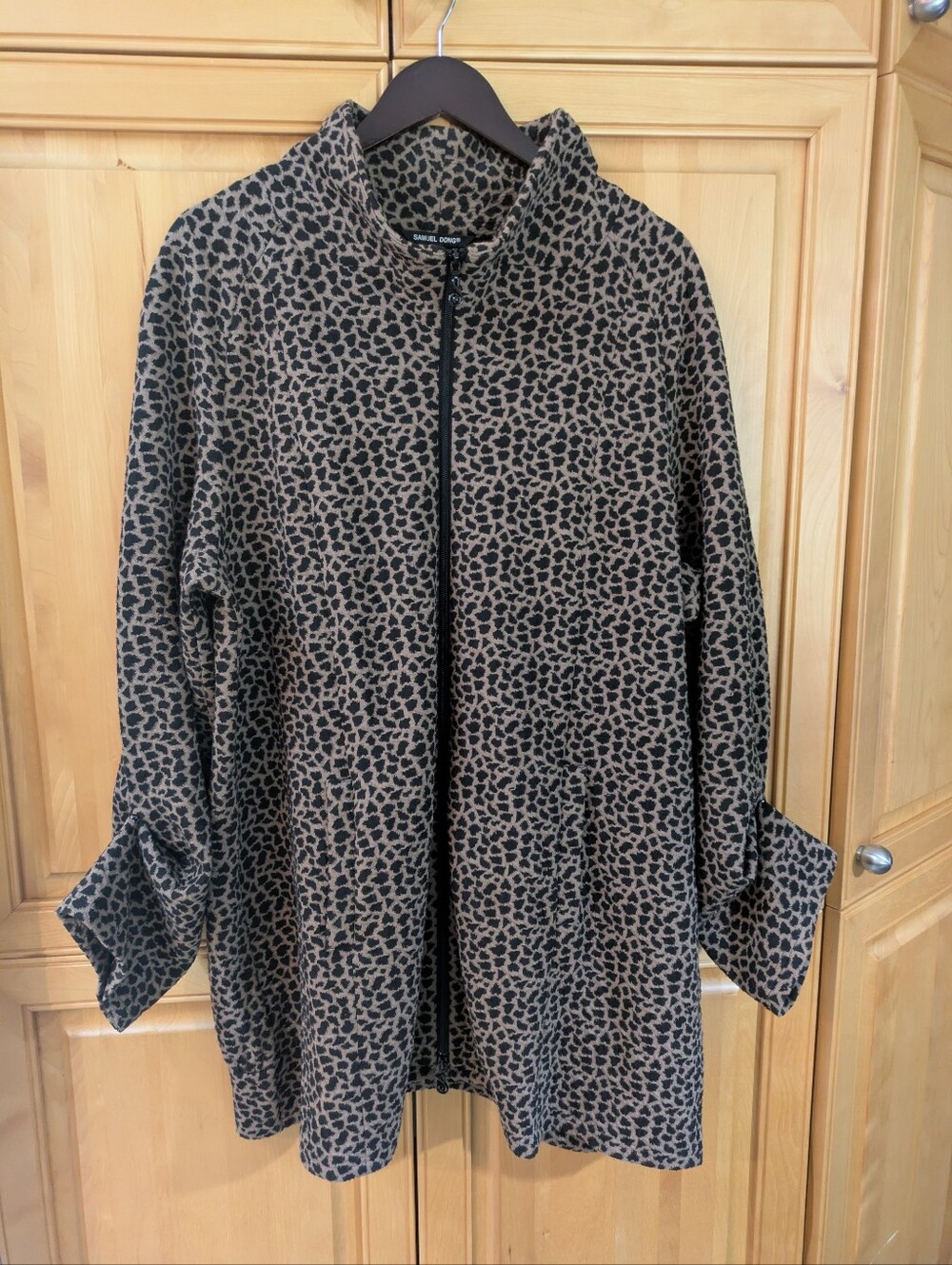 Samuel Dong Animal Print Coat XL